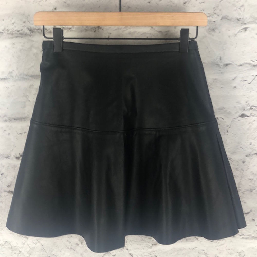 NWOT DEX 1963 Faux Black Leather Skirt Sz XS